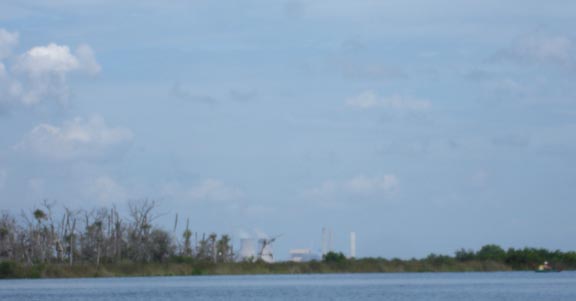 Kayaks float in Ozello near the Crystal River Nuclear Plant